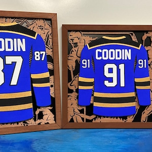 Personalized Hockey Player Jersey, Sports Jersey, Sports Gift, Jersey Wooden Sign, Hockey Team Gift, Hockey Room Decor