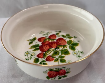 Plat à fraises en porcelaine Fortnum Mason, Angleterre