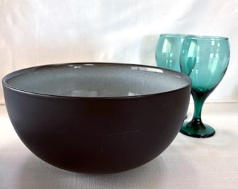 Jars France Bol de service tourron, grès bleu-gris, style rustique français moderne 9,5 pouces