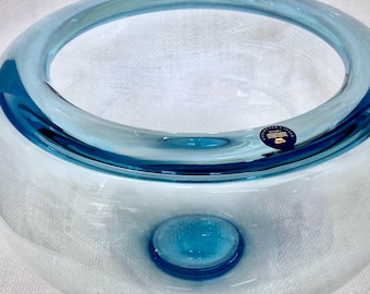 Bol Per Lütken Provence pour Holmegaard art danois bleu marine en verre scandinave moderne