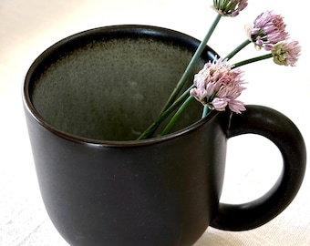 Paire, jarres France Mug tourron gris, tasses à café en grès français bleu-gris