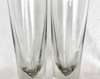 Ensemble de 2 verres à whisky Bullet Base, italiens modernes, milieu du siècle, service de bar Collins