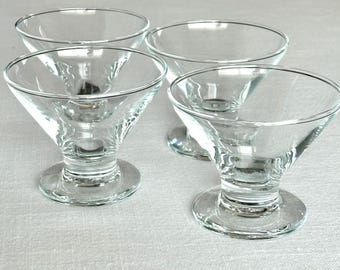 MCM Cocktail or Dessert Glasses Set of 4 Bubble Base Stemmed Dish or Barware