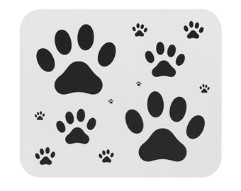 Black Paw Prints Mouse Pad | Rectangle Pet Paw Design