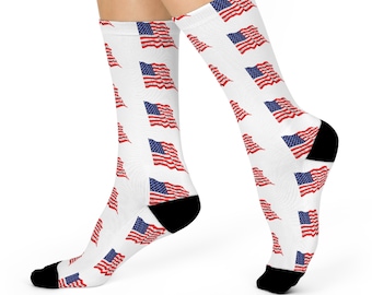 American Flag White II Cushioned Crew Socks