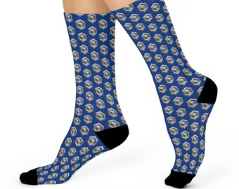 Cube in Cube Pattern Crew Socks