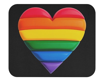 Rainbow Heart Mouse Pad
