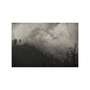 Forest Fire Print | Wildfire Poster Black and White