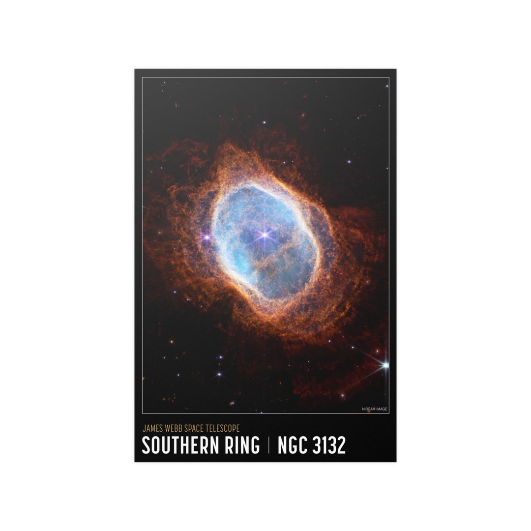 Poster NASA Artery8 'Southern Ring Nebula NGC 3132' - Immagine JWST NIRCam, Stampa D'Arte 30x41 Cm, Senza Cornice, Decorazione Murale