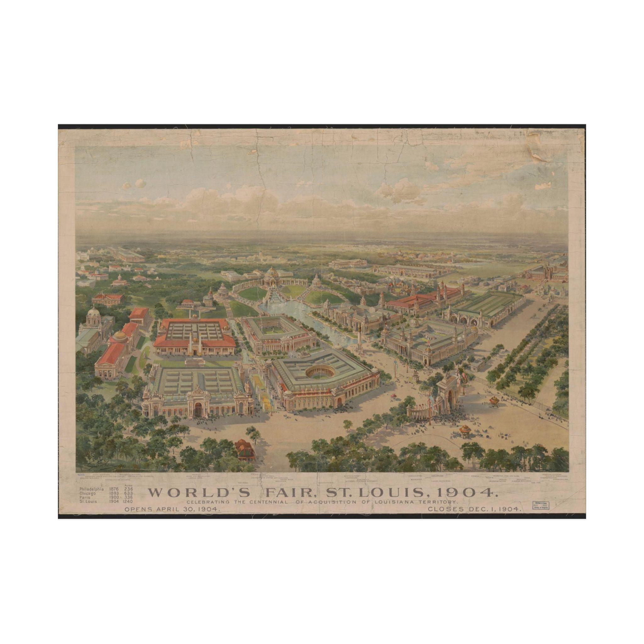 Affiche Vintage Exposition Saint-Louis 1904 – Poster HQ 50x70cm, Papier, PostersAndCo
