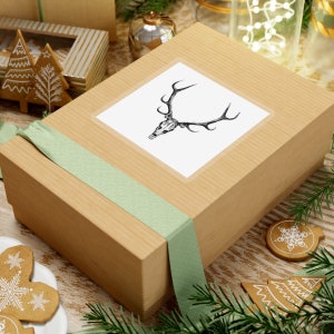 Vintage Stag Skull Sticker | Stag Skull Drawing | Sticker