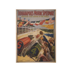 Vintage Indianapolis Motor Speedway Print | Indy 500 Vintage Print