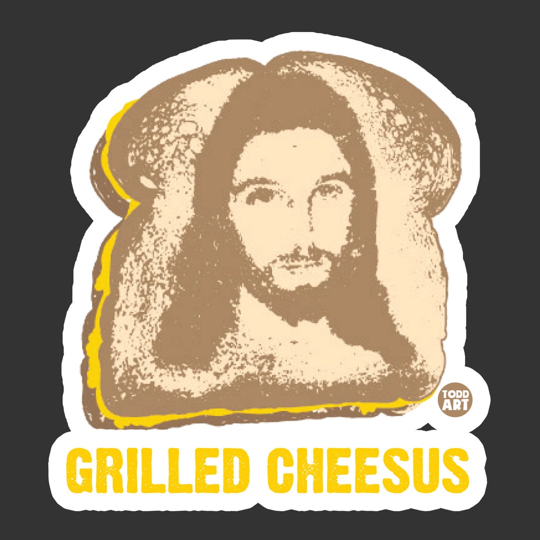 Grilled Cheese Sandwich Cheesus Jesus STICKER Pun Sticker Etsy