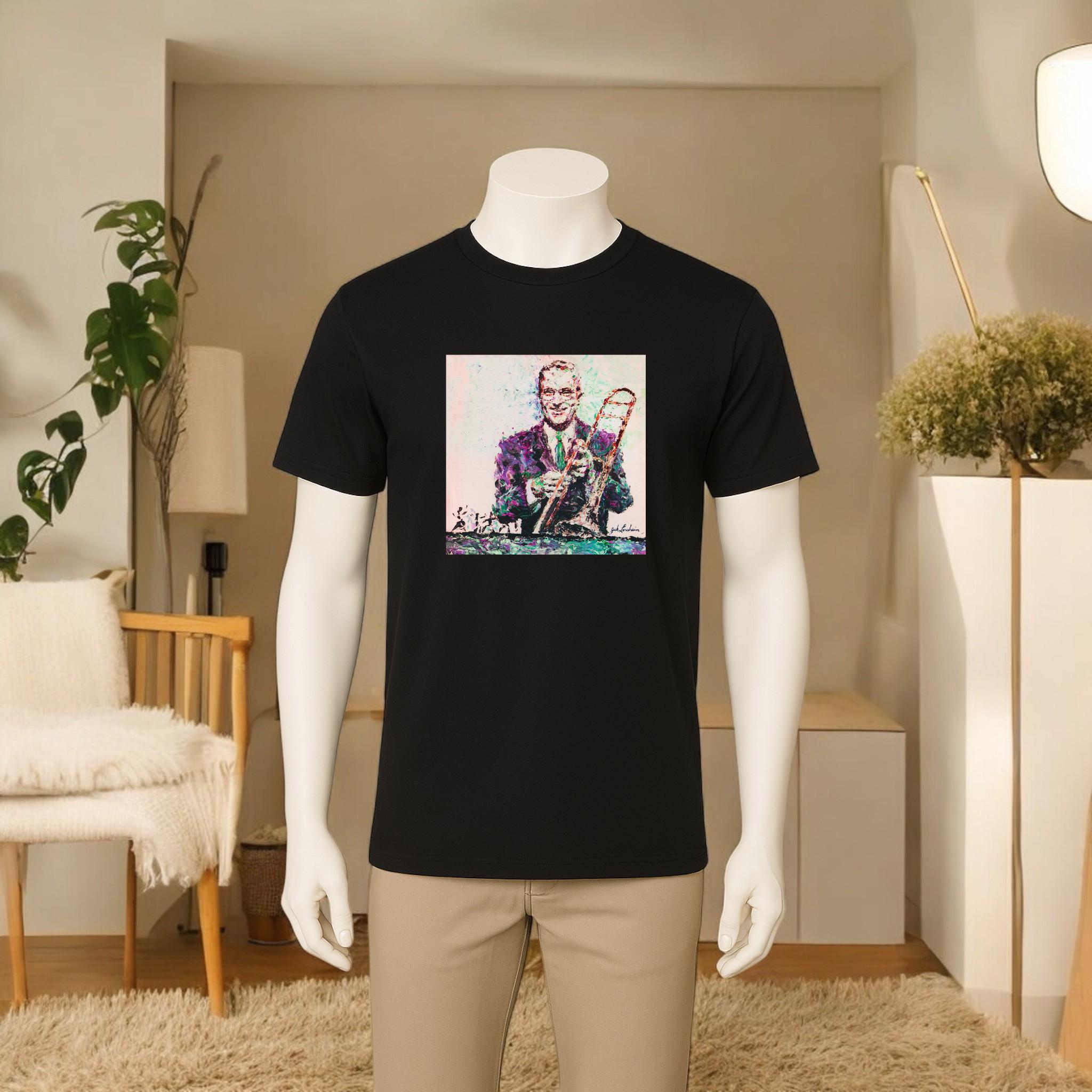 TOMMY DORSEY and His Orchestra Featuring Frank Sinatra (1963) Unisex Cotton Jersey Short-Sleeve T-Shirt: Classic Jazz Album Cover Retro Art