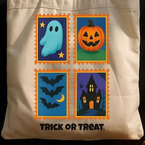 Süßes oder Saures Halloween Einkaufstasche | Gruselige Geister Kürbis Tasche | Wiederverwendbare Halloween Candy Bag, umweltfreundliche Tasche, Halloween Shopping Tote