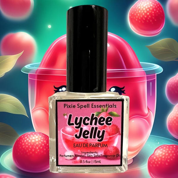 Lychee Jelly Fragrance. Juicy Lychee Fruit, Agar Agar Jelly, Coconut Water, A True Sweet Lychee Fruit Scent.