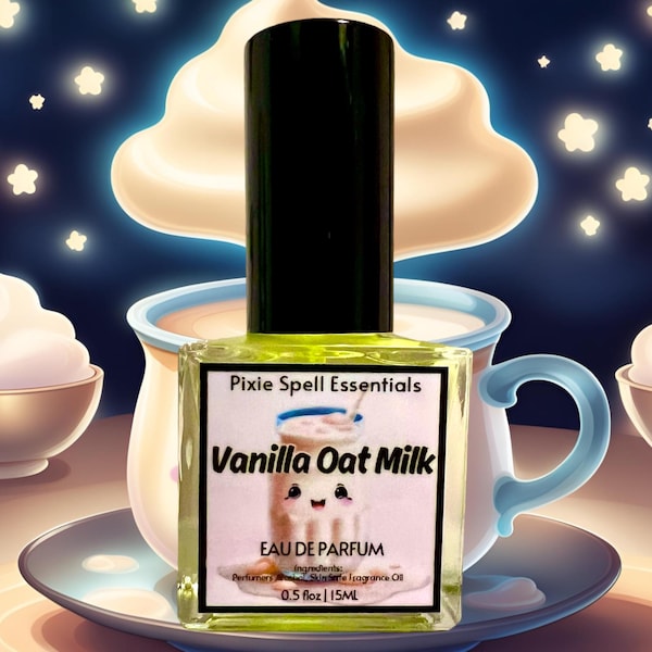 Vanilla Oat Milk Fragrance. Hot Rich Oat Milk, Sweet Sugar, Dusting Of Cocoa, Sweet, Creamy and Oaty. Eau de Parfum, Perfume Oil.