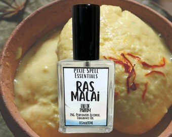 Ras Malai Fragrance. Eau de Parfum, Perfume Oil,  Milk Cream, Cardamom, Saffron, Rosewater, Pistachio, Vanilla.