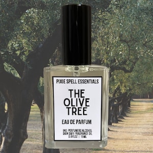 The Olive Tree Fragrance. Tonka Bean, Bergamot, Moss, Mandarin Orange, Lemon, Earthy Citrus. Eau de Parfum,  Perfume Oil.