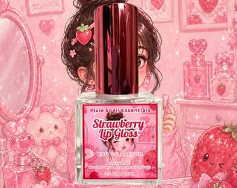 Strawberry Lip Gloss Fragrance | Nostalgic Scent | Strawberry Slices | Cane Sugar Crystals | Sea Salt | White Musk