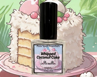 Whipped Coconut Cake Fragrance. Fluffy White Cake, Condensed & Coconut Milk, Coconut Frosting, Spiced Caramel Drizzle, Vanilla, Cinnamon