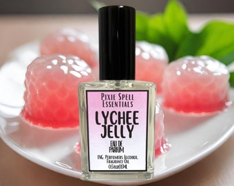 Lychee Jelly Fragrance. Lychee Fruit, Agar Agar Jelly, Hint of Coconut Water, A True Sweet Lychee Fruit Scent.