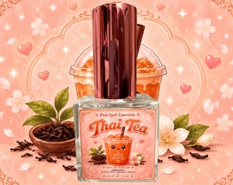 Thai Tea Fragrance. Strong Ceylon Black Tea, Coconut Milk, Vanilla, Light Cinnamon and Cardamom, Sugar. Eau de Parfum, Perfume Oil.