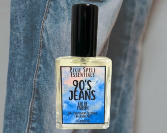 90's Jeans Fragrance. Washed Denim, White Musk, Mimosa Flower, Nostaligic Mall Shop Scent. Eau de Parfum, Perfume Oil