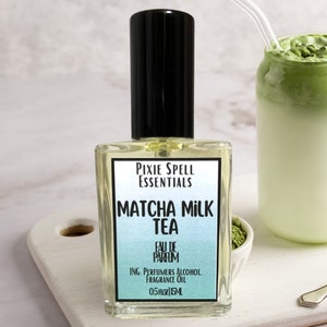 Mathca Milk Tea Fragrance. Rich Matcha Powder Scent, Creamy Oatmilk, Earthy Fragrance. Eau de Parfum, Perfume Oil.