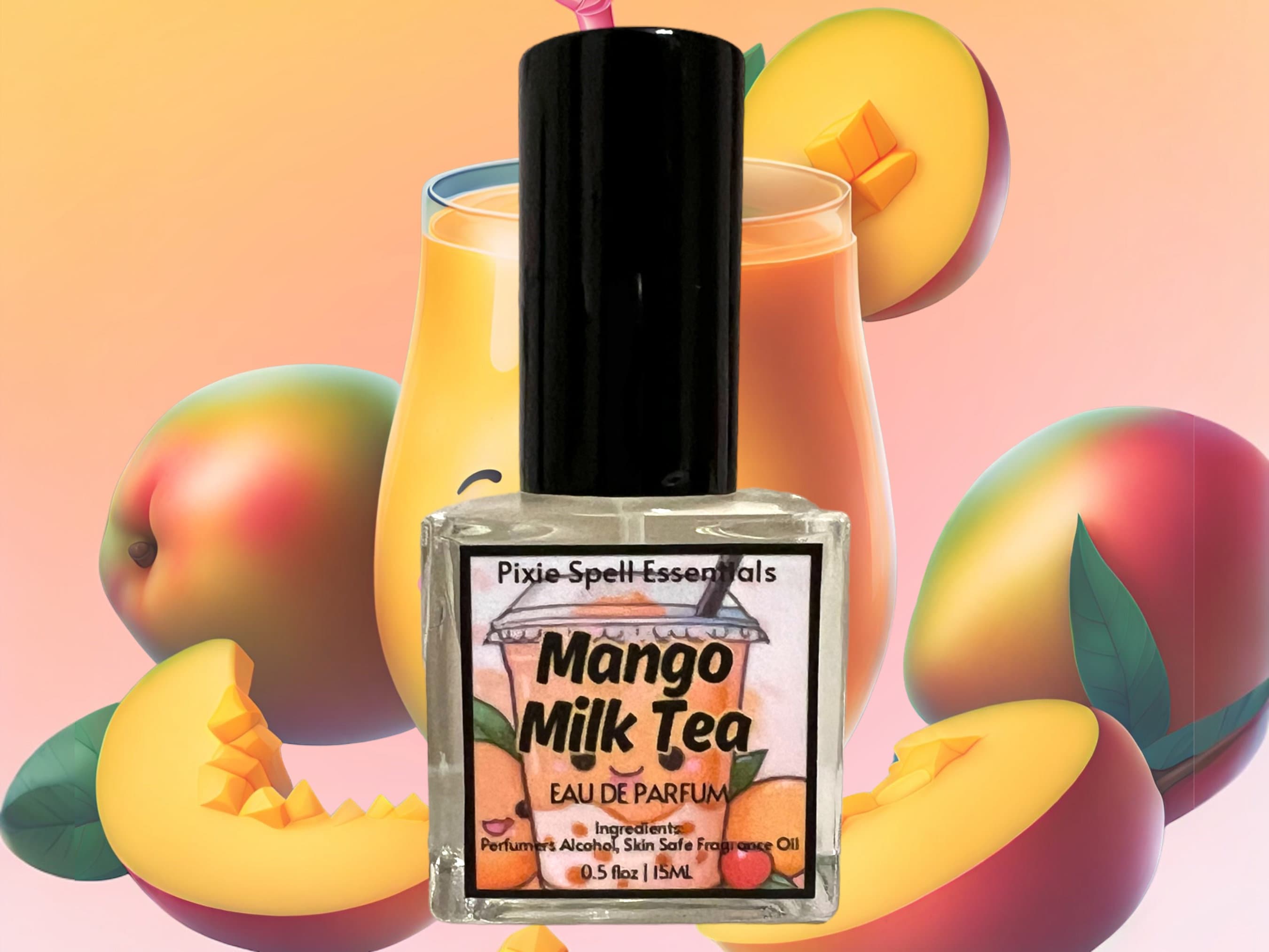 Mango Milk Tea Fragrance. Mango Fragrance, Sweet Milk, Honey, Boba. Eau de Parfum, Perfume Oil.