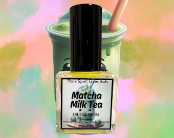 Mathca Milk Tea Fragrance. Rich Matcha Powder Scent, Creamy Oatmilk, Earthy Fragrance. Eau de Parfum, Perfume Oil.