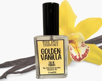 Golden Vanilla Fragrance. Rich Vanilla, Molten Amber, Creamy Sandalwood, Parfum Or Perfume Oil.