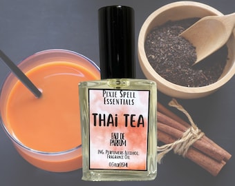 Thai Tea Fragrance. Strong Ceylon Black Tea, Coconut Milk, Vanilla, Light Cinnamon and Cardamom, Sugar. Eau de Parfum, Perfume Oil.