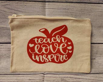 Teacher Canvas Zipper Pouch