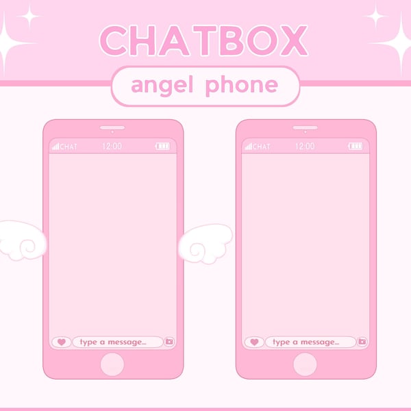 Pastel Pink Angel Wing Phone Chatbox Twitch Streamer