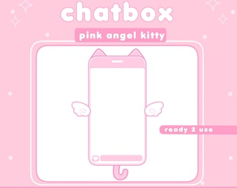 Animated Pink Angel Cute Aesthetic Kitty Chatboxes Stream Asset