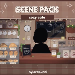 ANIMERAT Mysigt kafé Kafé Scenpaket Vtuber Bakgrund Cottagecore Bageri Scener för Streamers
