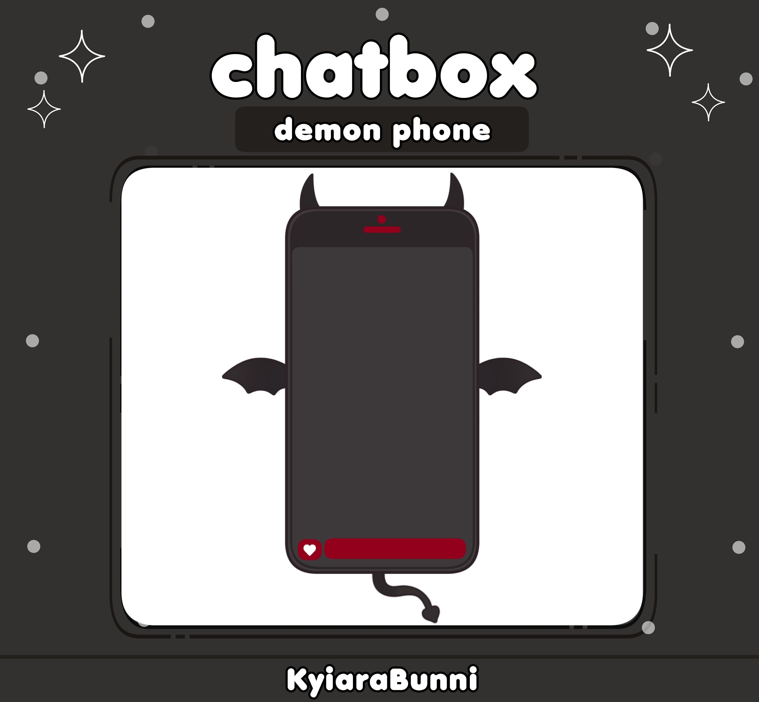 ANIMATED Spooky Halloween Dark Theme Bat Kitty Demon Devil Red Goth Chatbox Stream Asset