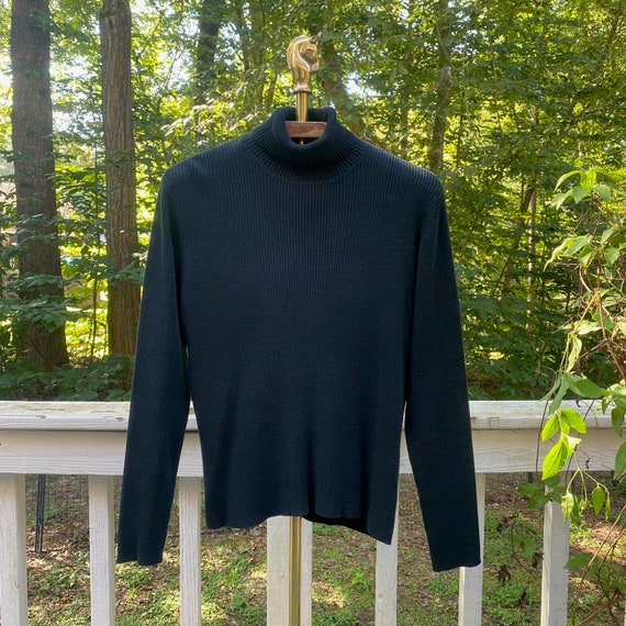 Vintage 90s Casual Corner Annex Black Turtleneck … - image 1