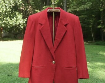 Chaqueta tipo blazer de lana roja Savannah estilo vintage de los años 90