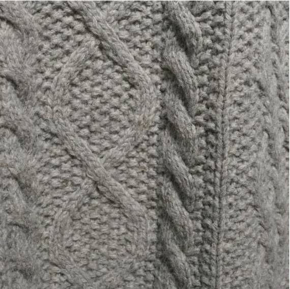 Vintage 90s J.Crew Grey Handknit Wool Sweater - image 6