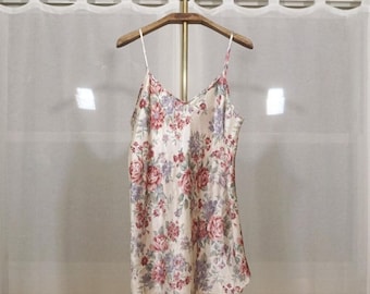 Vintage 90s Alexandra Nicole Florales Satin Nachthemd