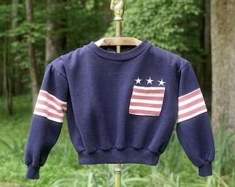 Sudadera vintage de los 90 con estampado de estrellas y rayas de Eagles Eye para niño.