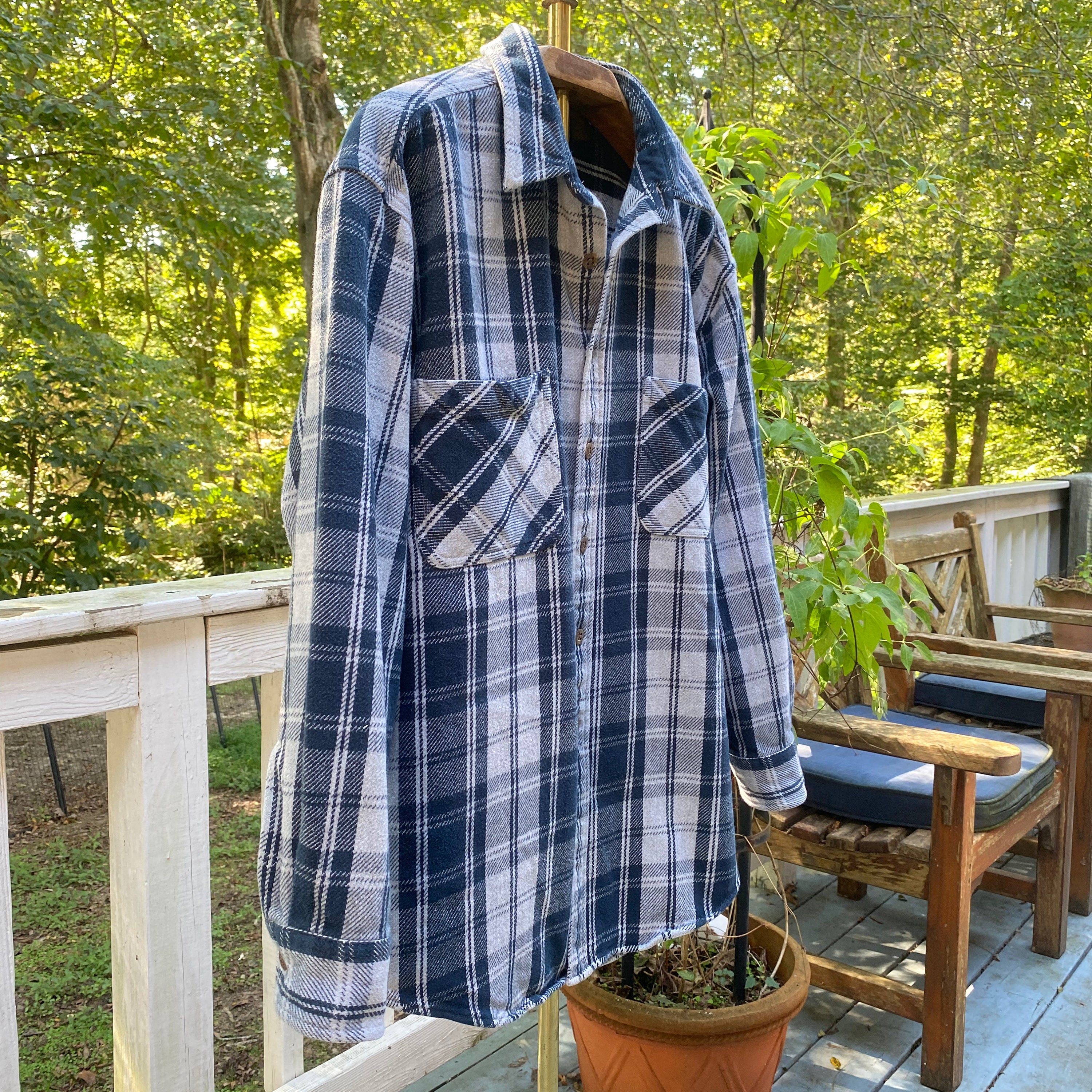 Vintage 90s St. John's Bay Grey Heavyweight Plaid Flannel Shirt - Etsy