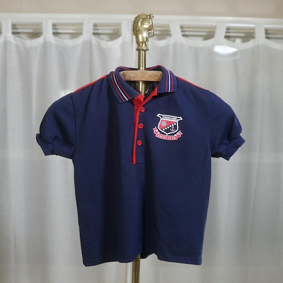 Vintage 90s Oshkosh Navy Blue Yacht Club Polo Shirt