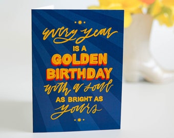 Golden Birthday Hand-Lettered Card