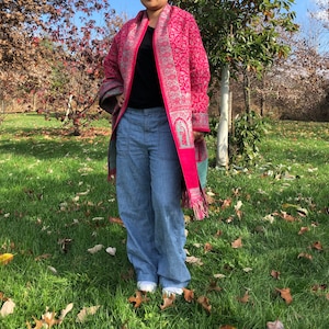 Paisley Floral Print Ethnic Reversible Blanket/Shawl/Scarf Himalayan Handmade Yak Wool, High Quality Gift