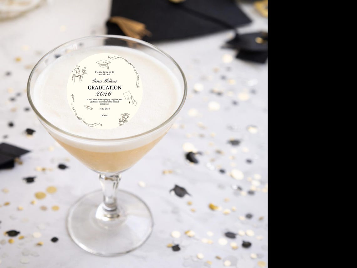 Graduation Drink Toppers | Custom Edible Graduation Cocktail Toppers ...