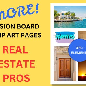 Vision Board Printables, Vision Board kit, Vision board planner, kdp template, kdp interior, printable art, digital downloads, real estate