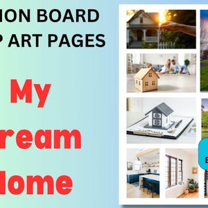 Vision Board Printables, Vision Board kit, Vision board planner, kdp template, kdp interior, printable art, digital downloads, dream home